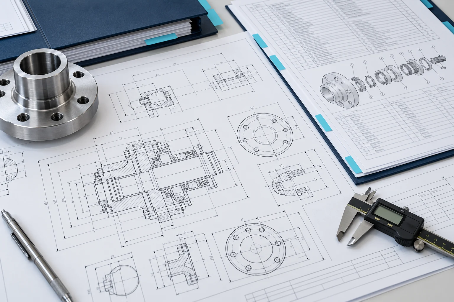 Illustrative mechanical drawing package, documentation and inspection tools